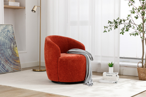 Sillón de Diseño Nórdico Moderno para Dormitorio, Espacios Pequeños, Tapizado en Tela, Diseño de Barril, para Sala de Estar, Hotel - Product Image 6