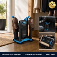 Séchoir à bottes professionnel à air forcé haute performance, 4 conduits d'air détachables, double contrôle de température (35-55°C), certifié CE, sèche 2 paires