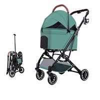 Poussette pliable 3-en-1 pour animaux de compagnie, chariot de transport pour petits chiens et chats, poussette de voyage