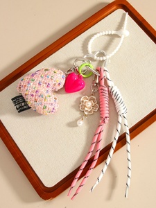Wholesale Girls Car <b>Key</b> Decoration Women Handbag Charm Cute 3D Plush Heart Pendant School Bag Charm 4 Colors Birthday Gifts - Product Image 6