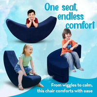 Fauteuil à bascule sensoriel en mousse compressée personnalisé pour enfants, grand fauteuil à bascule pour les besoins sensoriels, housse lavable, design à bascule