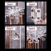 Support de présentation de bijoux en acrylique à 24 crochets rotatifs, anti-poussière, pour colliers et pendentifs