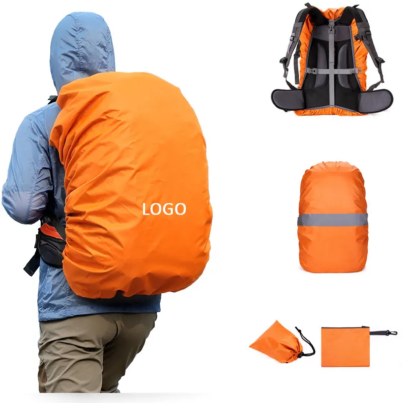กระเป๋าเป้สะพายหลังหลากสีพร้อมสายรัดสะท้อนแสง2หัวเข็มขัดและซิปกระเป๋าเป้ไนลอนกันน้ำถุงคลุมฝน