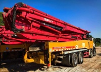 Camion pompe à béton diesel SANY 56m d'occasion avec moteur remis à neuf pour la construction de bâtiments de grande hauteur et de ponts