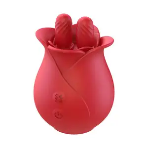 Hot Rose Toy Vibrators Massager Female Masturbator Vagina Stimulator Clit Tongue Licking Nipple Adult Sex Toys For Women