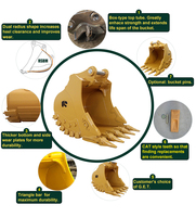 RSBM NM400 NM500 Baja Tahan Aus ZX360 Excavator Rock Bucket yang Diperkuat untuk Kondisi Ekstrem.
