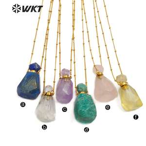 WT-N1162 hot-vendita di modo classico <span class=keywords><strong>collana</strong></span> in <span class=keywords><strong>oro</strong></span> con la pietra naturale bottiglia di profumo del pendente <span class=keywords><strong>oro</strong></span> reale Della <span class=keywords><strong>Collana</strong></span> - Product Image 3