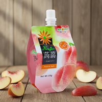 130g Sachet de jus liquide de qualité alimentaire avec bec verseur, forme spéciale, emballage avec embout suceur, jus de pêche, 100 pièces, aliment frais plus longtemps