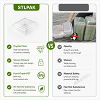 Kotak Kemasan Buah Segar PET Blueberry Clamshell dengan Lubang Ventilasi Grosir