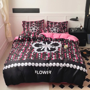 Nouvel ensemble <span class=keywords><strong>de</strong></span> literie 4 pièces en <span class=keywords><strong>coton</strong></span> lavable avec motif floral perlé et nœud papillon, comprenant drap, taie d'oreiller et housse <span class=keywords><strong>de</strong></span> <span class=keywords><strong>couette</strong></span>, pour lit 2026 - Product Image 4