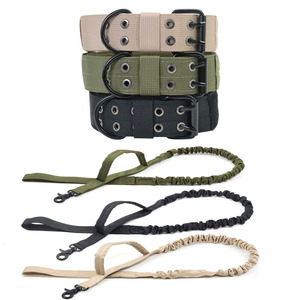 Tactical <b>Dog</b> <b>Collar</b> With Leash Adjustable For Medium <b>Large</b> Breeds Monochrome Design All Seasons Use - Product Image 1