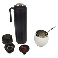 NOUVEAU fabricant usine ODM OEM ensemble de Yerba mate en acier inoxydable bouteille thermique et ensemble de gourde isolée