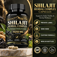 Complément alimentaire OEM pour stimuler l'énergie, soutenir le système immunitaire et la santé digestive, capsules de Shilajit, Maca, Ginseng, Ashwagandha pour hommes adultes, 60 capsules