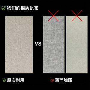 Cotton Canvas Clutch Bag 12oz Black Zipper Dumpling Shape With Nylon Lining Durable Cosmetic Case - Product Image 3