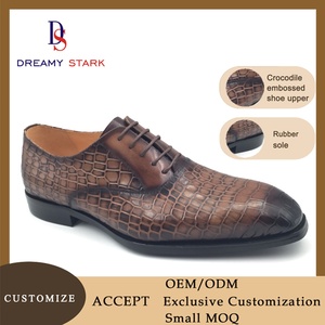 Chaussures habillées de luxe pour hommes en cuir véritable peintes à la main, à lacets, dégradé marron, pour l'automne et l'hiver, idéales pour le bureau - Product Image 2