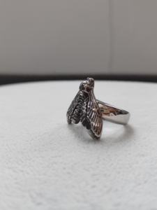 도매 블랙 골동품 반지 죽음 나방 보석 곤충 펜던트 해골 죽은 머리 나비 사용자 정의 Wiccan 반지 - Product Image 3