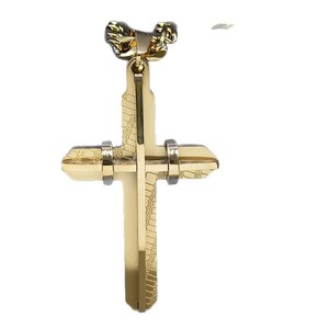 Của nam giới qua nam crucifix dài vòng cổ cho phụ nữ thép không gỉ mạ vàng Christian dài dây chuyền Biker đồ trang sức - Product Image 2