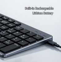 Kablosuz klavye ve fare Combo bluetooth şarj edilebilir tam boy çok cihazı (BT 5.0 + 3.0 + 2.4G) mac OS/iOS/kazanır/Android