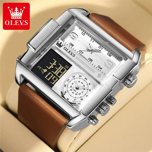 OLEVS 1101 <span class=keywords><strong>2022</strong></span> <span class=keywords><strong>nouvelle</strong></span> montre multifonctionnelle pour homme, grand cadran <span class=keywords><strong>de</strong></span> luxe, étanche, lumineuse, Sport, mode, montre à Quartz pour homme - Product Image 1