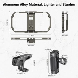 Kit de montage vidéo de téléphone universel SmallRig pour <span class=keywords><strong>iPhone</strong></span> 15 14 <span class=keywords><strong>13</strong></span> 12 <span class=keywords><strong>Pro</strong></span> <span class=keywords><strong>Max</strong></span>, <span class=keywords><strong>cage</strong></span> de téléphone portable en aluminium avec poignées, vidéo - Product Image 4