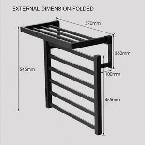 Sèche-serviettes électrique mural et sur pied en aluminium chauffant à sec avec réglage de la température et <span class=keywords><strong>minuterie</strong></span> 0-24 - Product Image 4