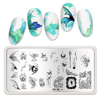 Plaque de tamponnage pour ongles en acier inoxydable, motifs abstraits de portraits féminins, feuilles, fleurs et géométriques, pour nail art DIY et manucure