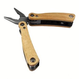 Alicates de Corte Plegables con Bloqueo y Mango de Madera, Herramienta Multiusos con Logotipo Personalizado Impreso en Bambú - Product Image 2