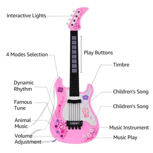Bambini piccola chitarra con luci ritmiche e suoni divertenti strumenti musicali educativi chitarra elettrica giocattolo per bambini - Product Image 4