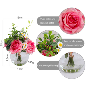 Bouquet de fleurs artificielles mixtes roses et marguerites en gros pour centre de table, décoration de maison et de mariage - Product Image 4