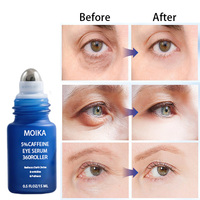 Coréen 5% caféine Anti-âge soins de la peau sous les yeux sérum cernes poches rides rouleau pour les yeux sérum crème avec rouleau