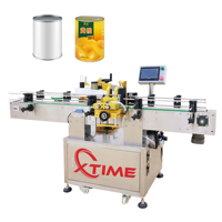 Mesin Pelabel Otomatis Botol Bulat Kaleng Makanan Xtime Terlaris dengan Printer Tanggal