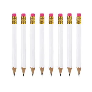 الصانع مخصص خشبي hb/2b أقلام شعار الترويجية الفن الأسود الرصاص سداسية قصيرة الغولف مجموعة أقلام رصاص للرسم