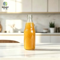 Bouteille en verre décorative transparente gaufrée vide de 330 ml, idéale pour l'embouteillage commercial et la présentation de marques en format cadeau