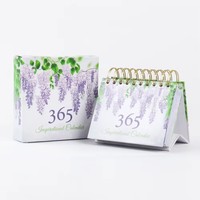 Calendrier mensuel personnalisé en gros, calendrier à feuilles mobiles, impression couleur du logo, support sur pied, calendrier de bureau avec boîte cadeau