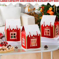 Maßgefertigte Elegante Geprägte Geschenkbox mit Griff für Weihnachten, Dekorative Papierverpackung für Süßigkeiten und Schokolade