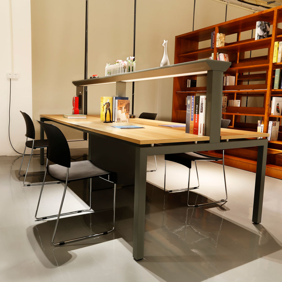 Library Desk Standard KALN Modern Nordic Design Wooden Library Wall Bookcase Desks Chairs for ...