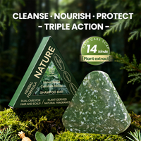 Shampooing Solide Artisanal Personnalisé à l'Herbe d'Usman, Biologique et Naturel, Forme Triangulaire, Nettoyant, Nourrissant et Fortifiant pour Cheveux et Cuir Chevelu