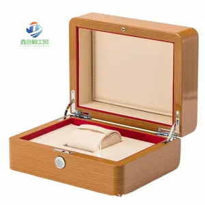 Wholesale High Quality Luxury Watch Case Custom Logo Watch Packaging Box Red And Black Wooden Watch Case