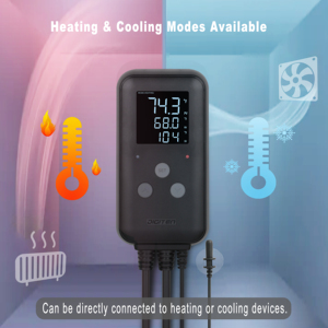 15a eu प्लग डिजिटल थर्मोस्टेट ग्रीन कलर वाटरप्रूफ तापमान नियंत्रक ग्रीनहाउस गर्मी चटाई के लिए प्लास्टिक ओएम - Product Image 5