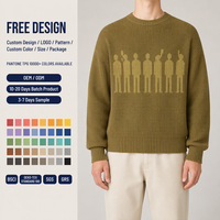 Maßgeschneiderte Winter-Strickwaren Hersteller Y2k Mode Baumwolle Knitterfreier Vollarm Jacquard-Druck Pullover Sweater für Herren