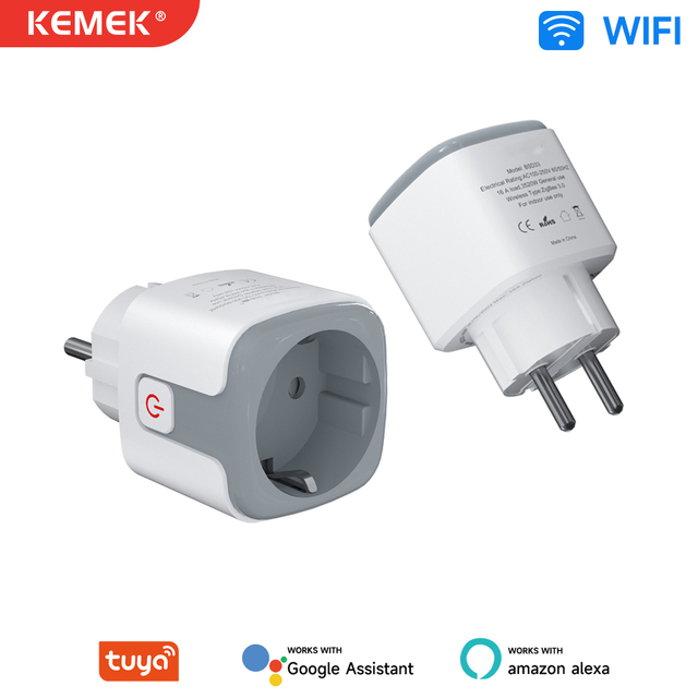 Tuya Smart Life EU WiFi Plug 16A 3520W Power Monitoring Timer Schedule Overload Protection Smart Socket