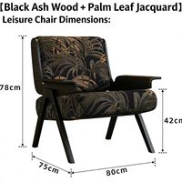 Fauteuil de détente individuel en bois massif, style Wabi-Sabi du milieu du siècle, durable, design américain, pour hôtel, salon, balcon, confortable et écologique