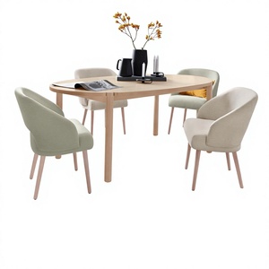 Ensemble de table à manger extensible moderne ET-<span class=keywords><strong>02</strong></span>, 1 table, <span class=keywords><strong>4</strong></span> chaises, surface en céramique, placage en bois de frêne pour salle à manger - Product Image 6