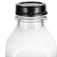 32 Fl. Oz. Bouteille de lait en verre carré transparent de 1 litre imprimée sur mesure 32 oz. Bouteilles de liquide de jus en verre Squat Pint 1000ml