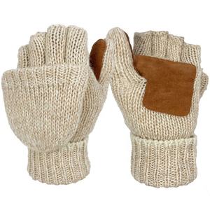 7G Double Couche Brun Pu Placage Couche Extérieure Laine Doublure Coton Épais Laine Gants - Product Image 2