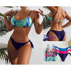 Costume da bagno due pezzi HDJ con top tie-dye e slip a tinta unita, taglie forti, controllo pancia, per la spiaggia, taglie 46 48 50 52 - Product Image 3