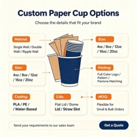 Gobelets en papier pour café, thé à bulles, lait de soja, jetables, épais, 9 oz, impression de logo personnalisée, publicité