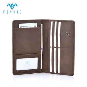 Porte-cartes personnalisé marron Crazy Horse en cuir PU avec blocage RFID Portefeuille <span class=keywords><strong>Prix</strong></span> d'usine-pour passeport, carte d'identité, contrôle des billets d'avion - Product Image 6