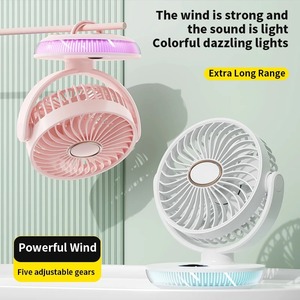 Nuevo Mini Ventilador Portátil Recargable con Pantalla LED Digital, Ventilador de Pared con Temporizador de 8H y Rotación de 180° Luces Ajustables de 7 Colores - Product Image 5