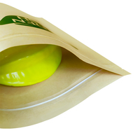 Voedselveilige staande papieren/plastic zak met transparant venster en hersluitbare ritssluiting voor snacks, noten, gedroogd fruit, groothandel
